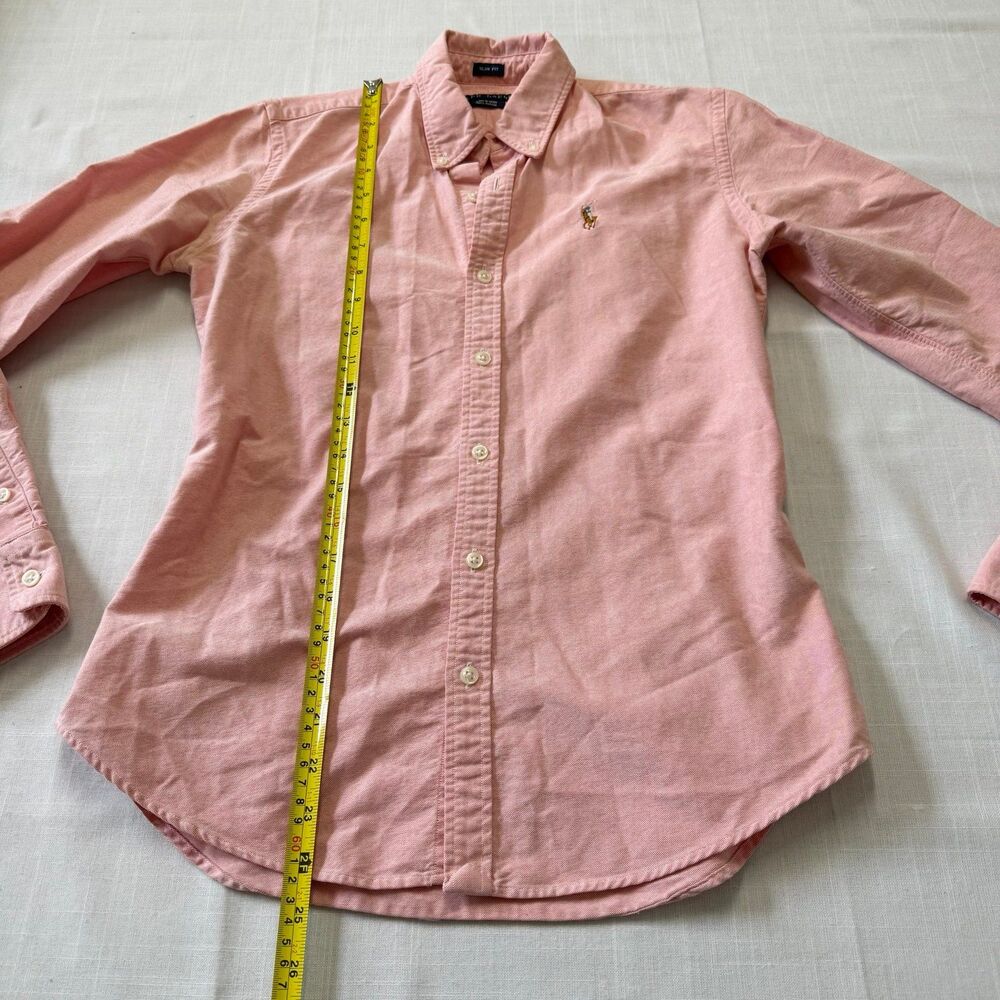 Polo Ralph Lauren Slim Fit Pink Salmon Long Sleeves Button Down Shirt Size 4 - Picture 4 of 7